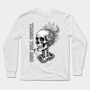 Smoking Skull Long Sleeve T-Shirt